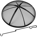 30 Inch Round Fire Pit Screen with Handle & Poker H193860
