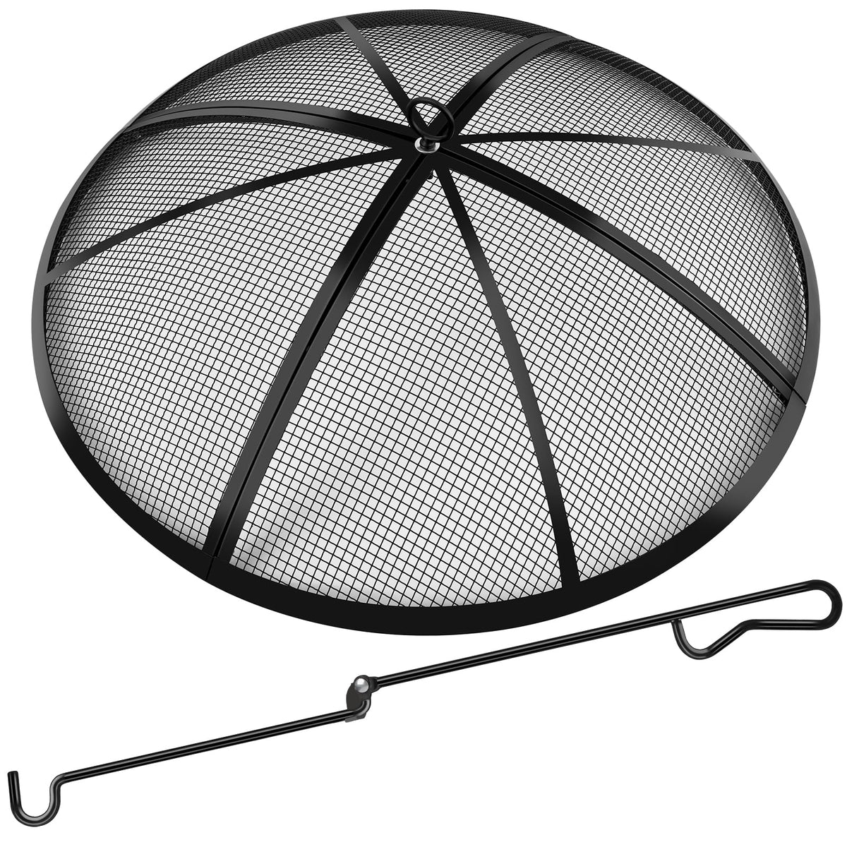 30 Inch Round Fire Pit Screen with Handle & Poker H193860
