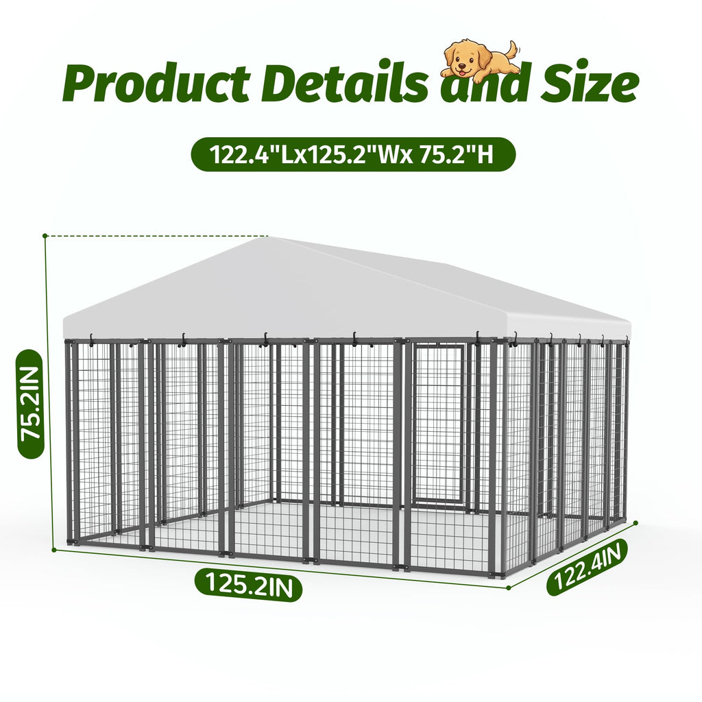 10x10 ft Heavy Duty Outdoor Dog Kennel S7686