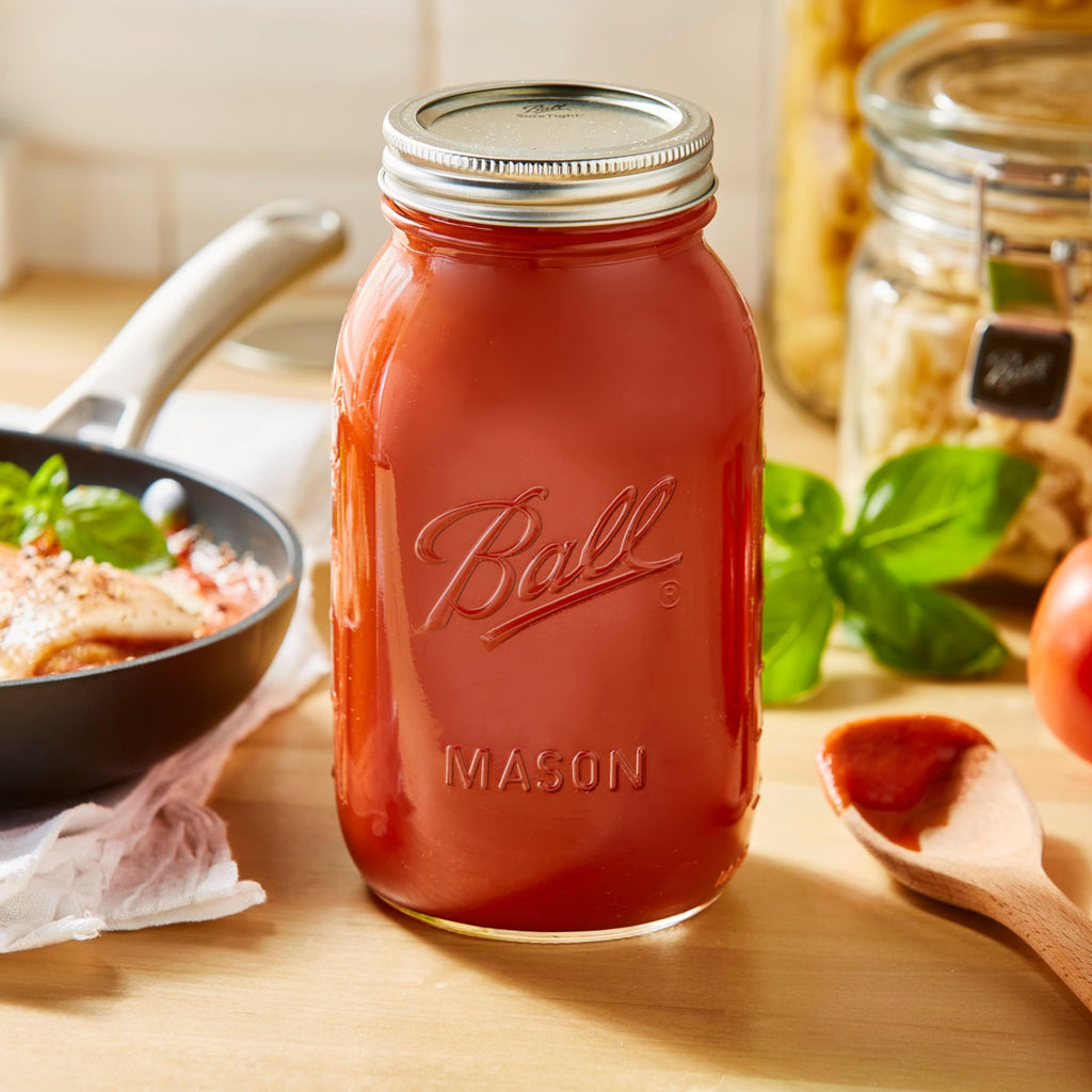 Regular Mouth 32-Ounces Mason Jar with Lids and Bands, Clear, Pack Of 2 L69295