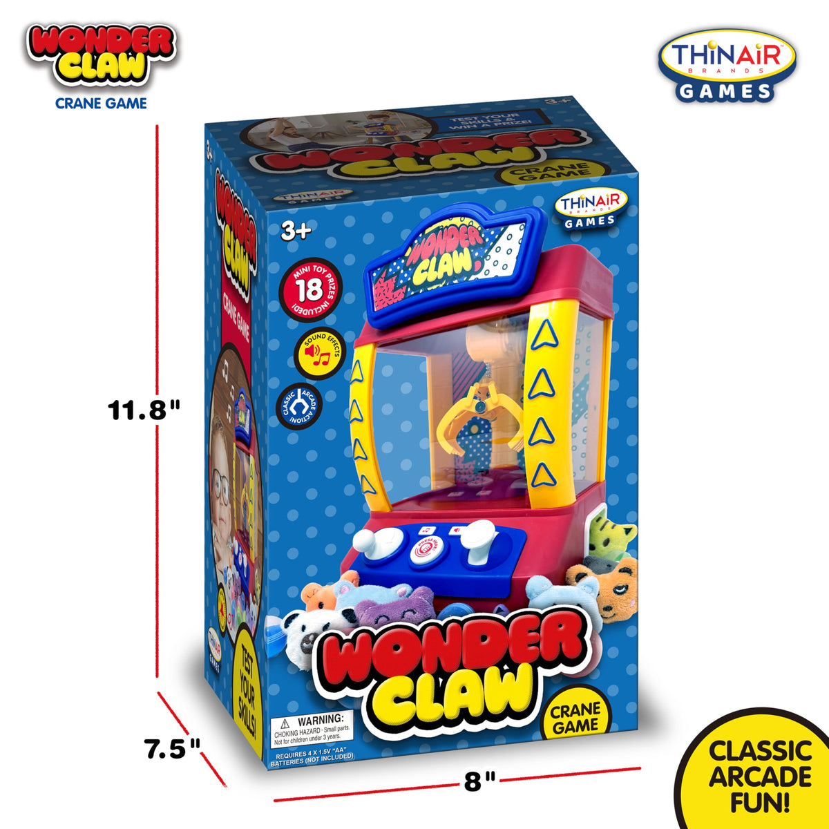 Claw Machine Crane Game with 9 Stuffed Animal Prizes and 9 Balls I647511