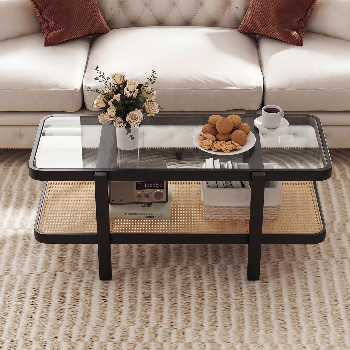 Black Rattan Coffee Table X3161