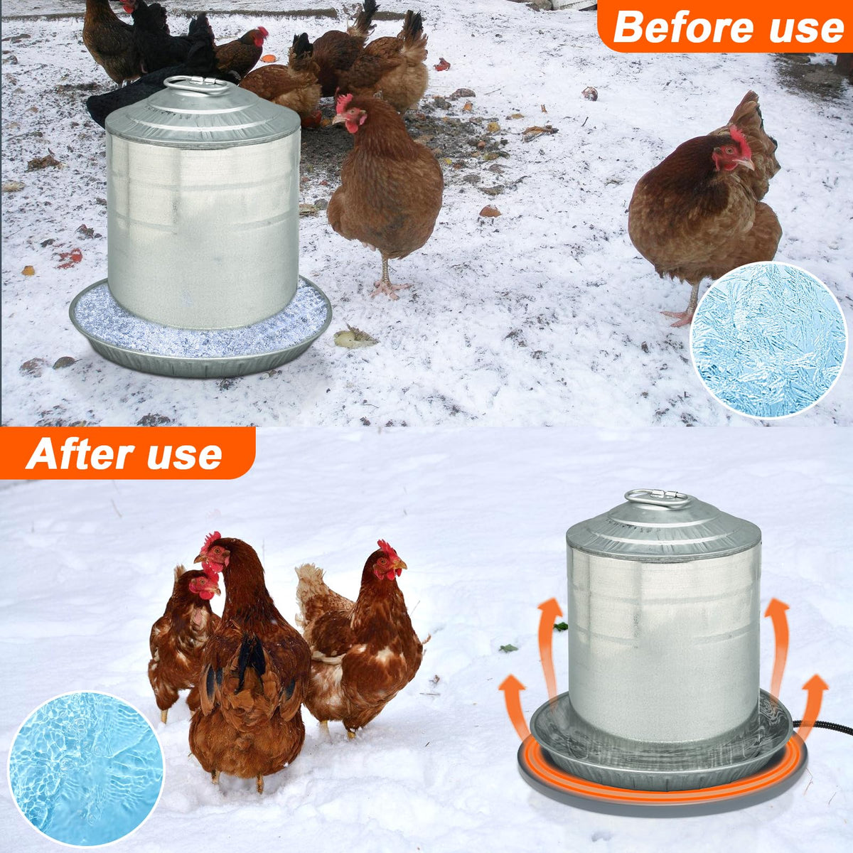 13'' Heated Poultry Waterer Base for 3-5 Gallons V55021