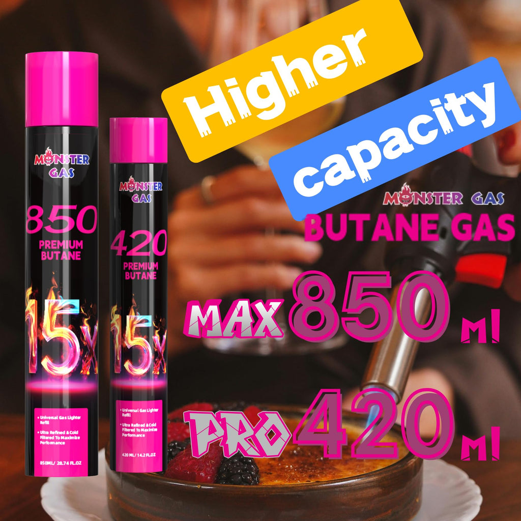 15x Ultra-Pure Butane Fuel Canisters 850ml, Pack of 12 J85706