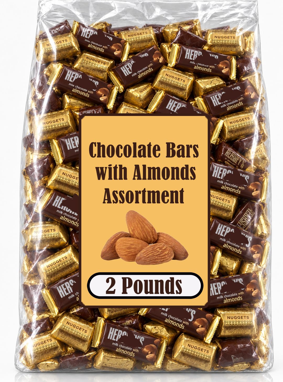 Milk and Dark Chocolate with Almonds Assortment, 2 Lbs Bulk P77847