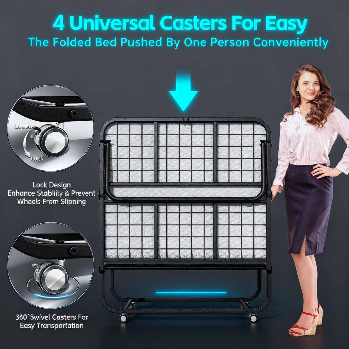 Folding Bed with Mattress P69917