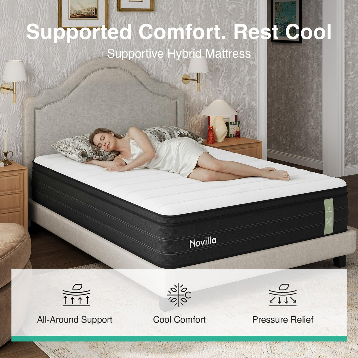 Queen 12 Inch Cooling Hybrid Mattress C321