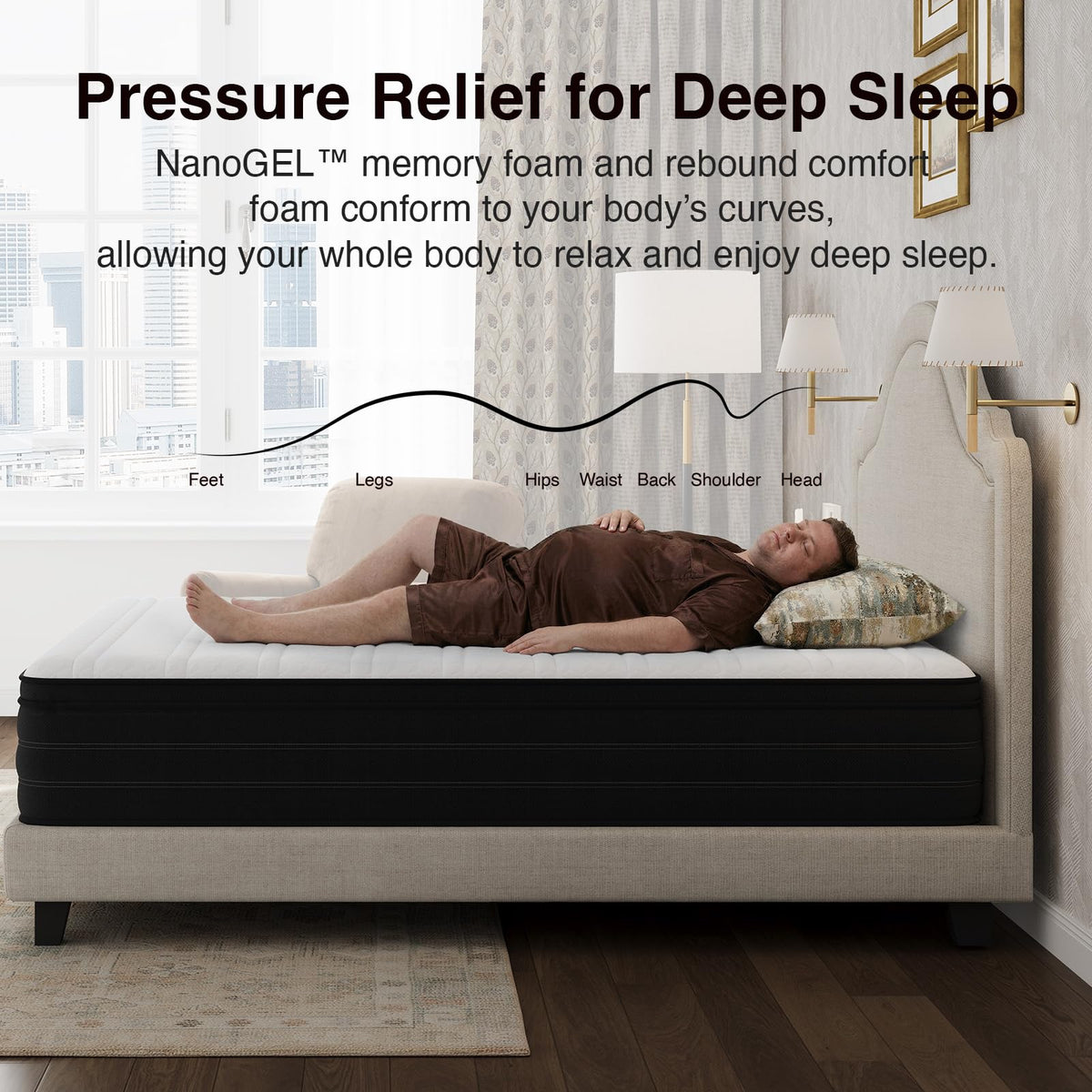 Queen 12 Inch Cooling Hybrid Mattress C321