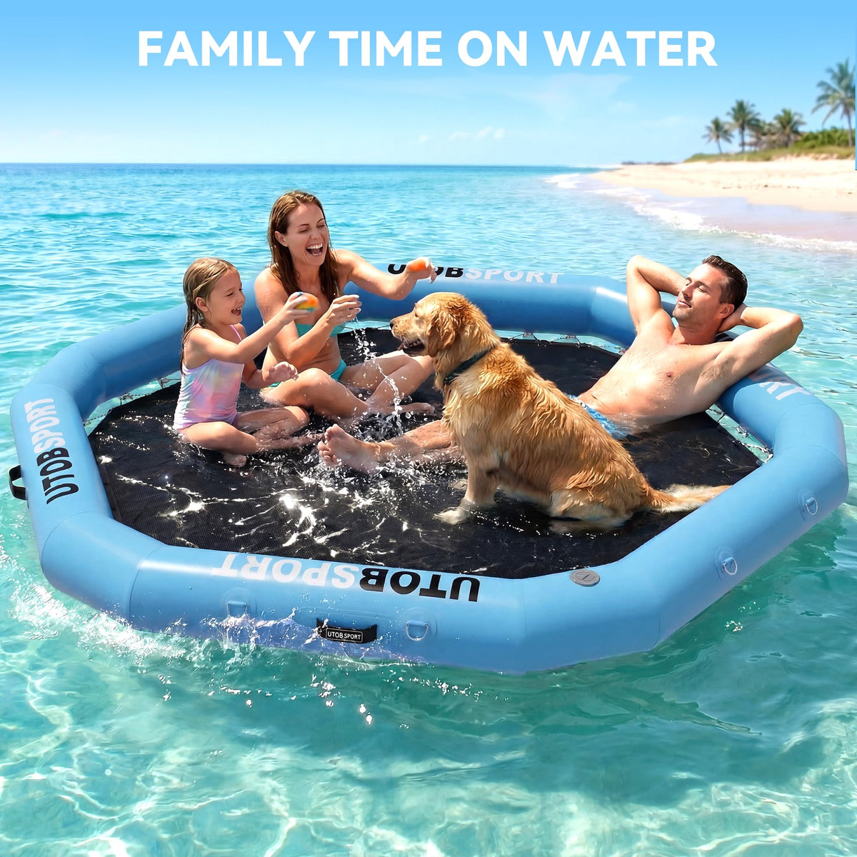 Inflatable Water Hammock Floating Platform with Cupholder D51565