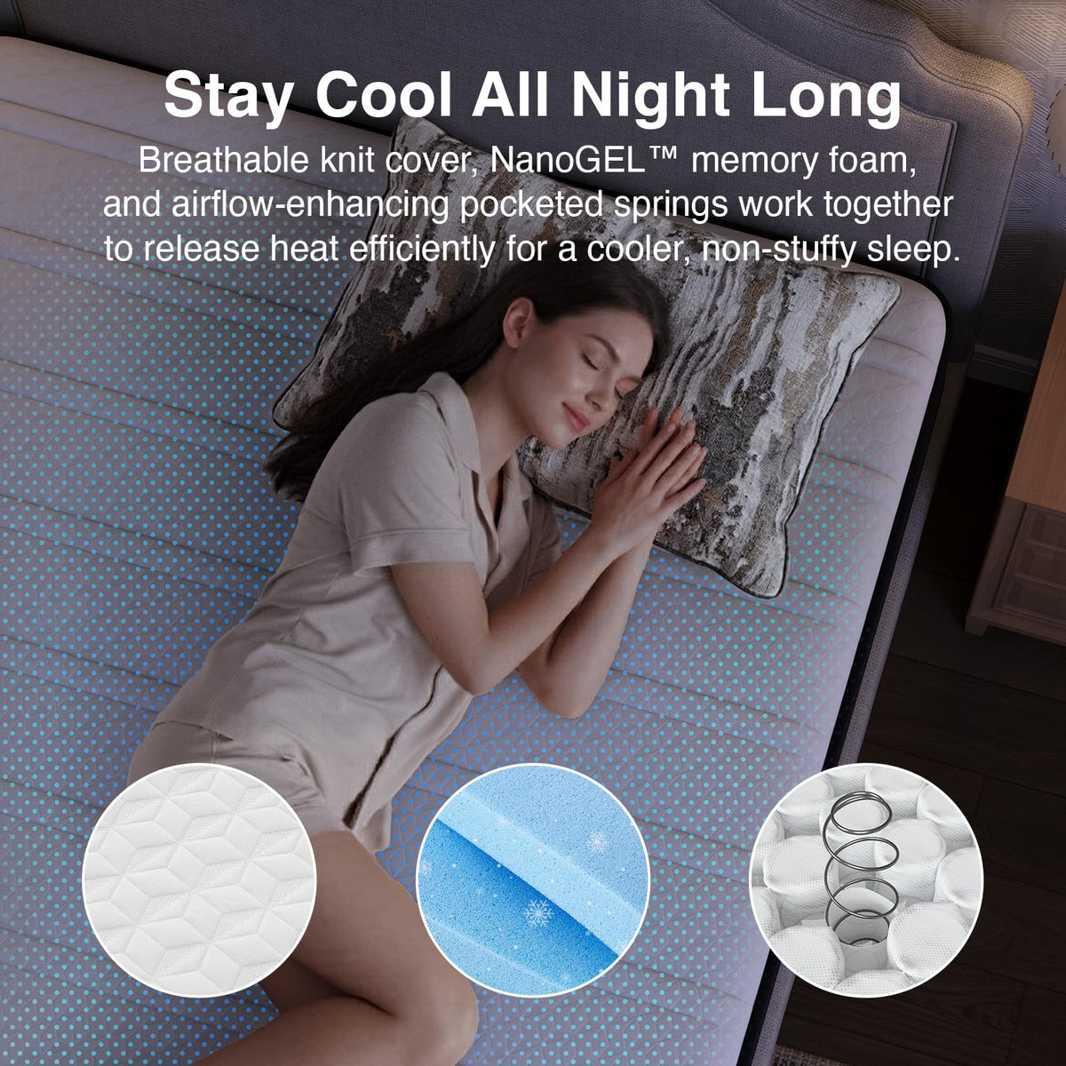 Queen 12 Inch Cooling Hybrid Mattress C321