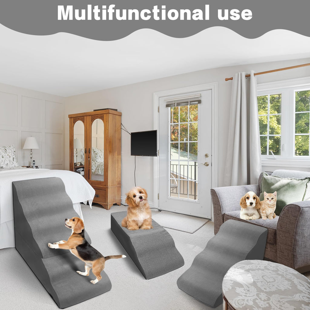 6-Step Grey Foam Dog Stairs F79296