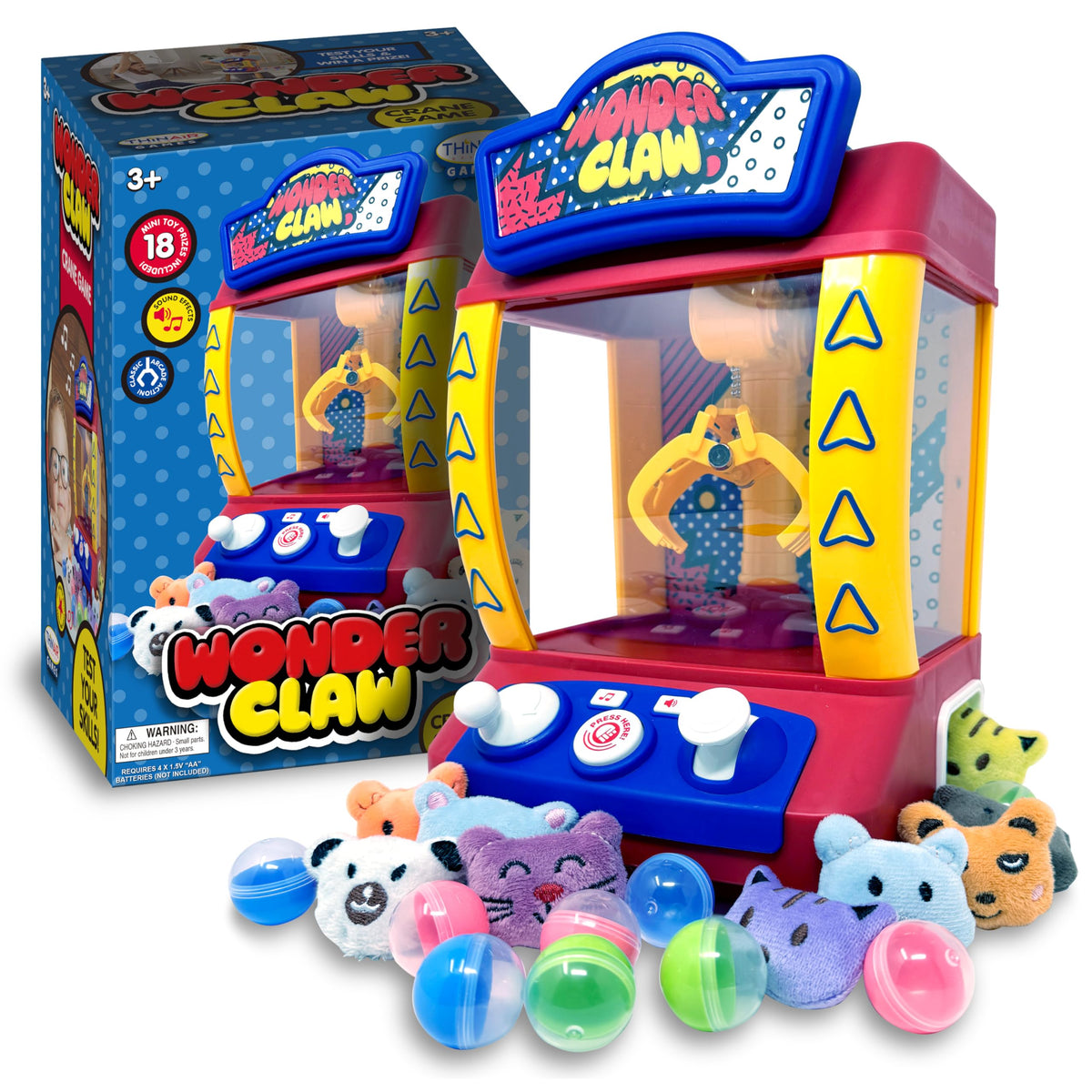 Claw Machine Crane Game with 9 Stuffed Animal Prizes and 9 Balls I647511