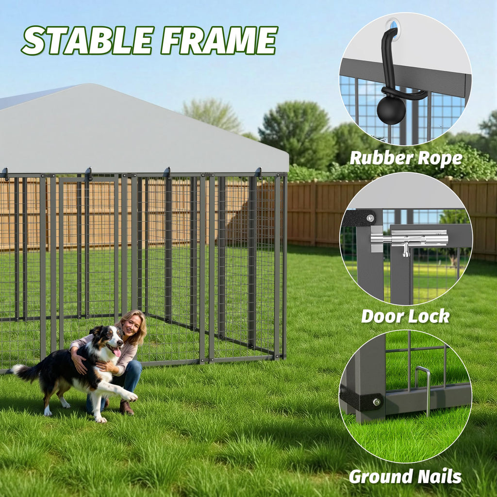 10x10 ft Heavy Duty Outdoor Dog Kennel S7686