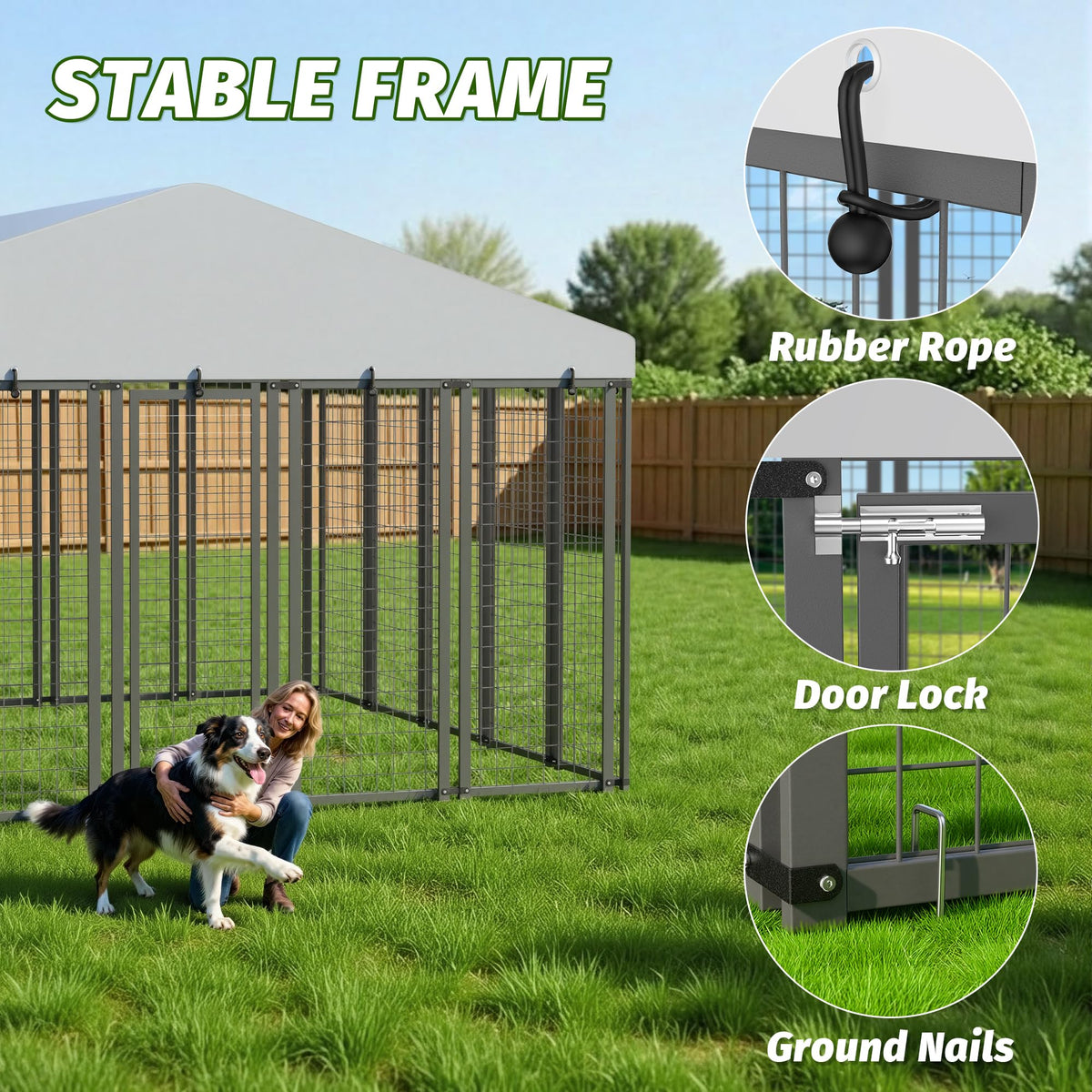 10x10 ft Heavy Duty Outdoor Dog Kennel S7686