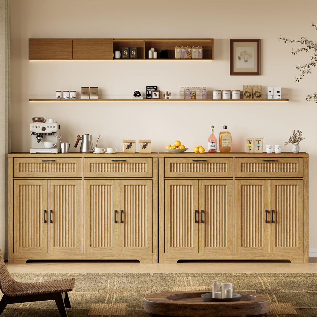 Fluted Buffet Sideboard Cabinet with Drawers O577003