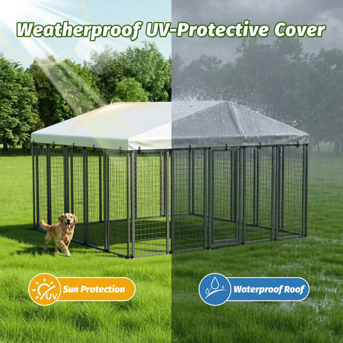 10x10 ft Heavy Duty Outdoor Dog Kennel S7686