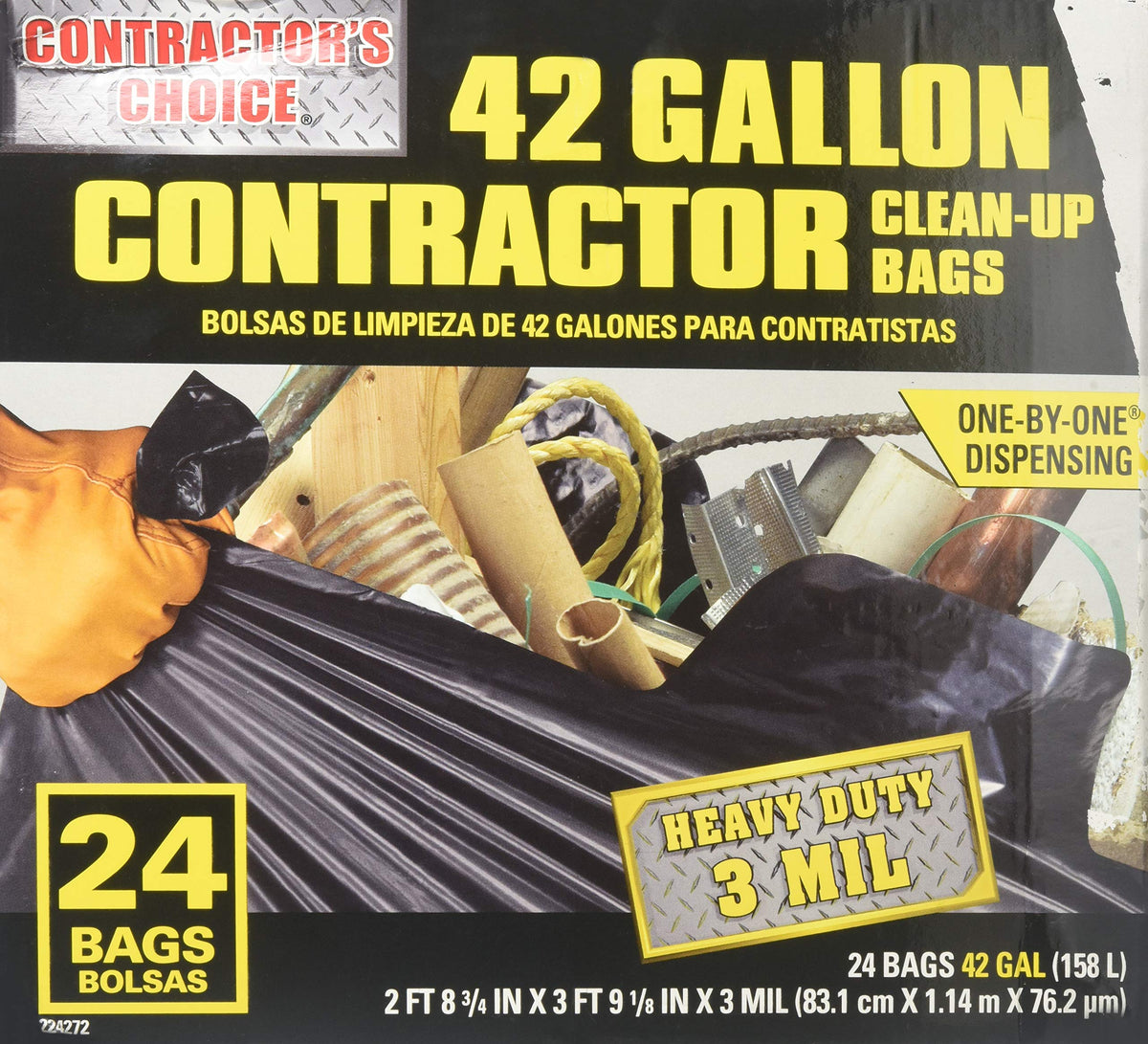 42-Gallon Outdoor Construction Trash Bags I524