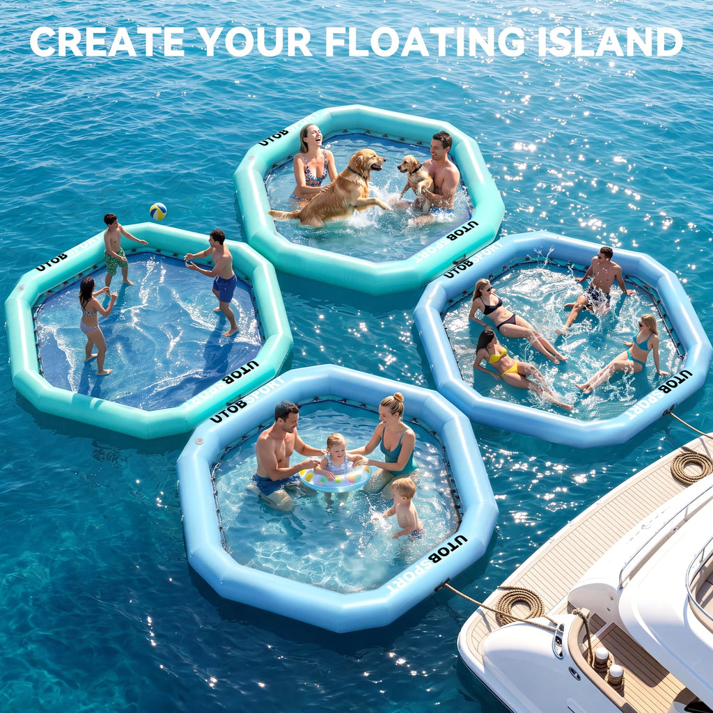 Inflatable Water Hammock Floating Platform with Cupholder D51565