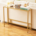 Small Modern Console Table Tempered Glass Metal Frame S86347
